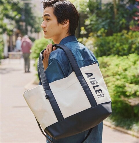 #旅行#AIGLEエーグル3wayトート軽量大容量通勤通学ジム リュック トート セール】 撥水 大容量 2wayトートバッグ / ショルダーバッグ