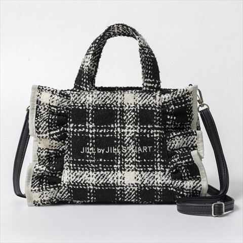 【JILLSTUART 】ブラック✴︎ツイード 新刊情報】JILL by JILL STUART BOOK ツイードフリルバッグ BLACK ver