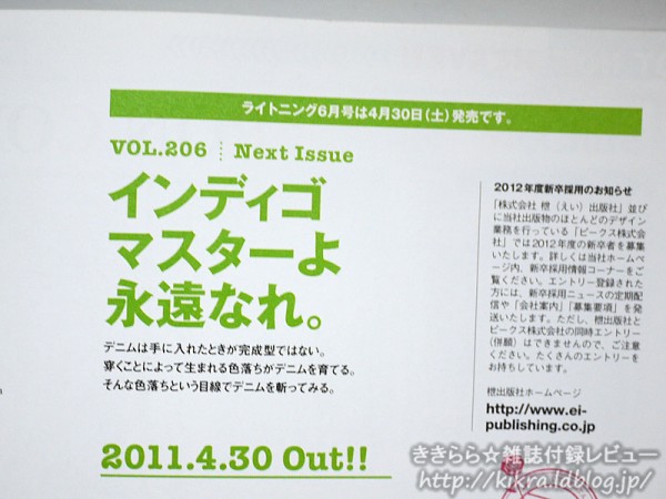 Lightning 2011年5月号　付録付き！ 即決 送料込み 雑誌 Lightning ライトニング 2011/vol 204