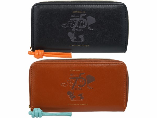 SNOOPY 高機能！ 小さな長財布 BOOK BLACK ／BROWN 75th