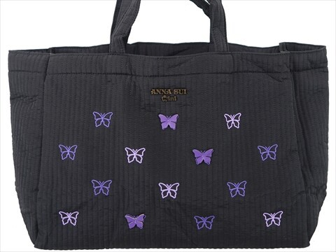 ANNA SUI 蝶刺繍 かごバッグ ANNA SUI 蝶刺繍 かごバッグ ANNA SUI 蝶刺繍 かごバッグ