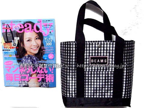 BEAMS（ビームス）ポケット付きサテン豪華トート【Steady. (ステディ) 2010年 06月号】 : ききらら☆雑誌付録レビュー