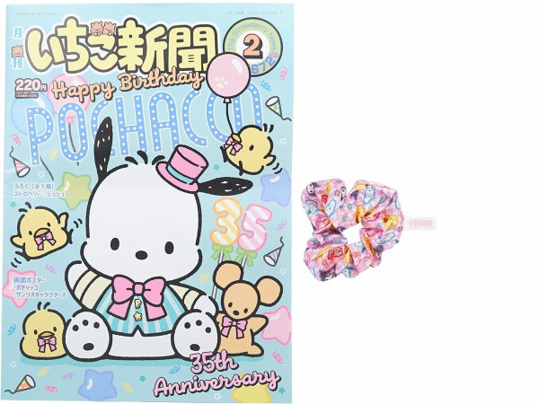 いちご新聞 2024年 2月号 《付録》 ストロベリー♡シュシュ 全5種 : き