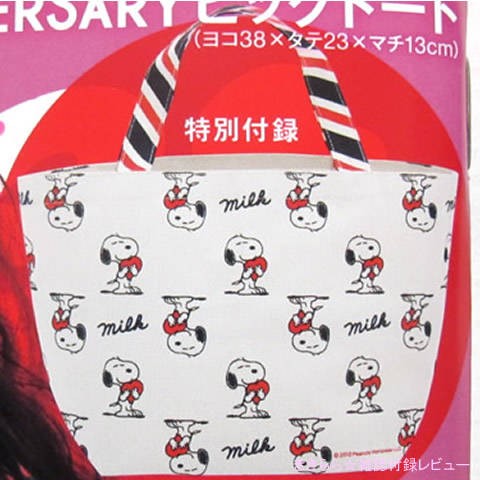MILK（ミルク）×SNOOPY（スヌーピー）トートバッグ【Zipper