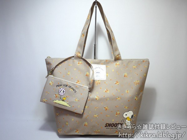 スヌーピー&ジェラートピケ花柄トート＆お出かけポーチ【PEANUTS