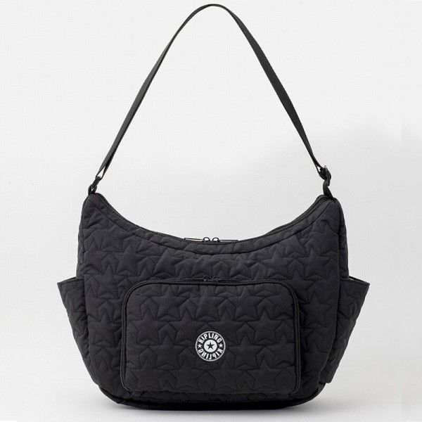 ブラック星柄キルティングバッグ 新刊情報】Kipling 整理上手な8ポケット 星柄キルティングバッグ