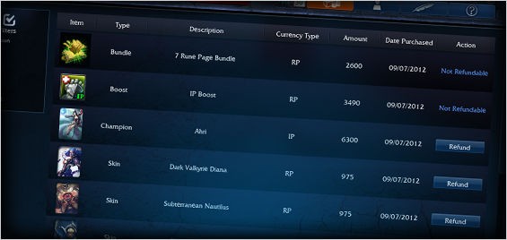 Lol 払い戻し機能実装 ただしチャンピオンとスキンに限る 気ままにleague Of Legends