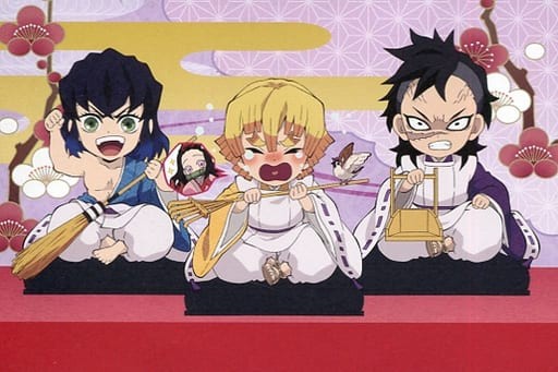 鬼滅の刃 嘴平伊之助　不死川実弥　我妻善逸　アクスタ　缶バッジ　クリアカード 我妻善逸＆嘴平伊之助＆不死川玄弥 描き下ろしSDポストカード