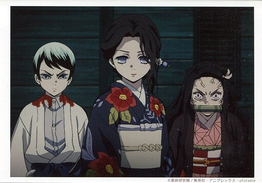 鬼滅の刃　カフェ　ブロマイドくじ　愈史郎　場面写ブロマイド　珠世　竈門禰豆子 キャラカード(キャラクター) 珠世＆愈史郎(横顔) 「鬼滅の刃