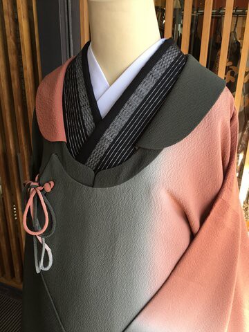 緑地暈し文三本賢製コート : きもの な か む ら