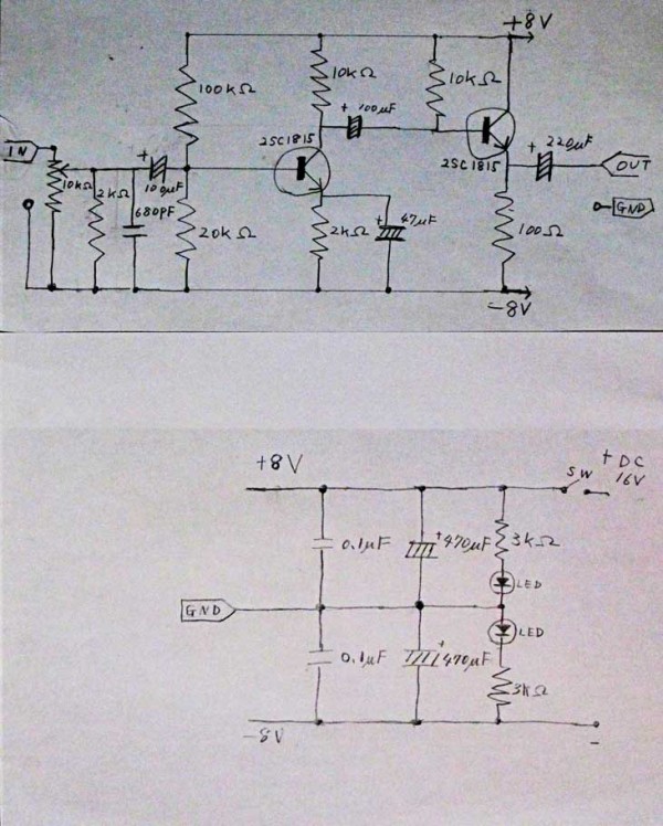 自作トランジスタアンプ 2石トランジスタ回路の設計