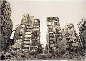 廃墟と化した東京を描いたリトグラフ 元田久治 Coffee Internet