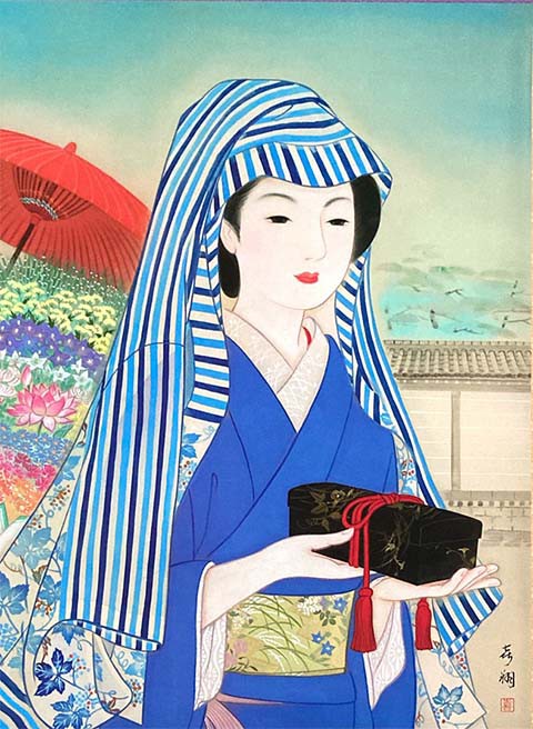 2022年版 SG-305「美人画カレンダー/喜翔」販売中です : 絹本着色