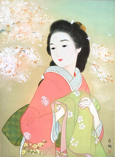 美人画 玉泉 絹本 絵画 2022年版 SG-305「美人画カレンダー/喜翔」販売中です : 絹本着色