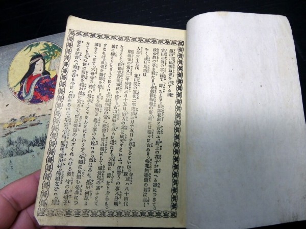 和本明治16年（1883）読本古書「隅田川梅柳新書」2冊揃/曲亭馬琴/絵入