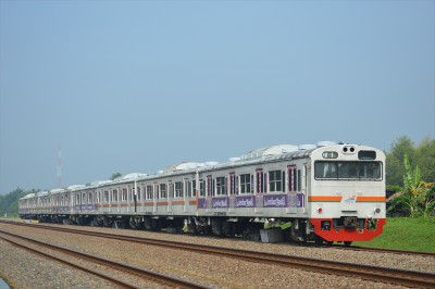 急行「天都」　サボ 都営6201F、HITACHI KL3 97222F Cikaumへ（11月19日） : JABODETABEK