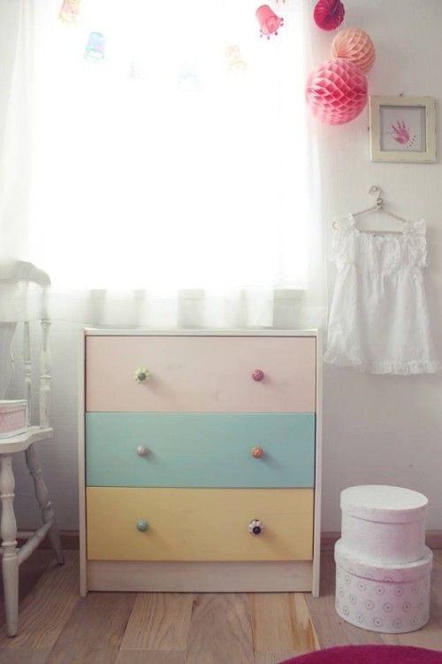 工作気分で子どもがTRY！ IKEAチェストのカラフルペイント : 窪田