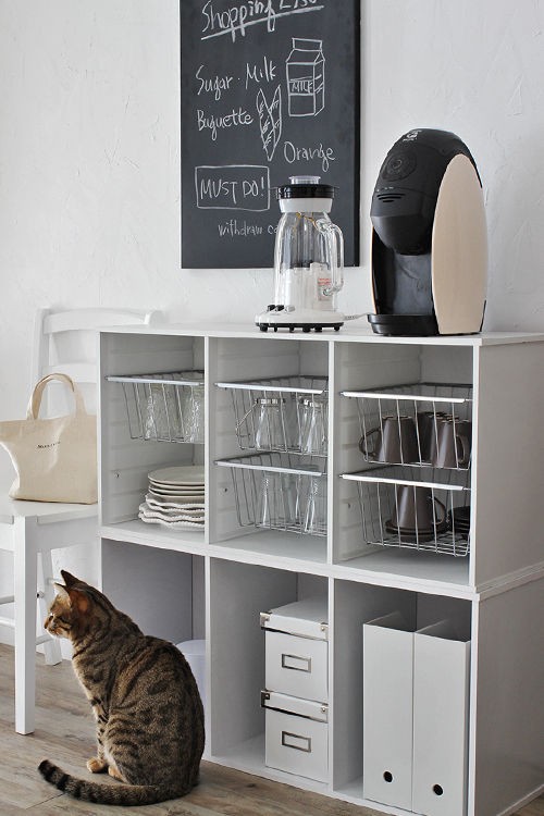 横置きがオシャレ！ カラーボックスでかんたんカフェ風収納 : 窪田千紘