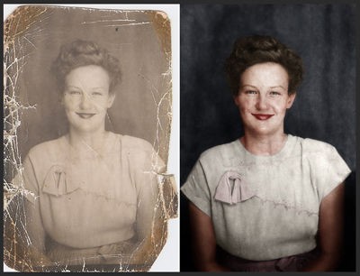 ダメージのひどい古いモノクロ写真をphotoshopで修復しカラー画像に仕上げる動画 Timelapse Of The Colorization And Restoration Of A Damaged Photo ウェディングプランナーミュウの日記