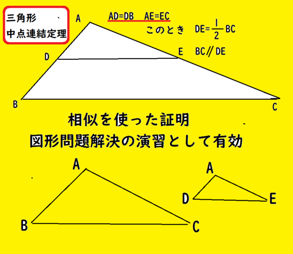 三角形の中点連結定理の証明方法をキチンと覚えておくことは証明問題や図形問題解法の基本 中学 数学 理科の復習サイト