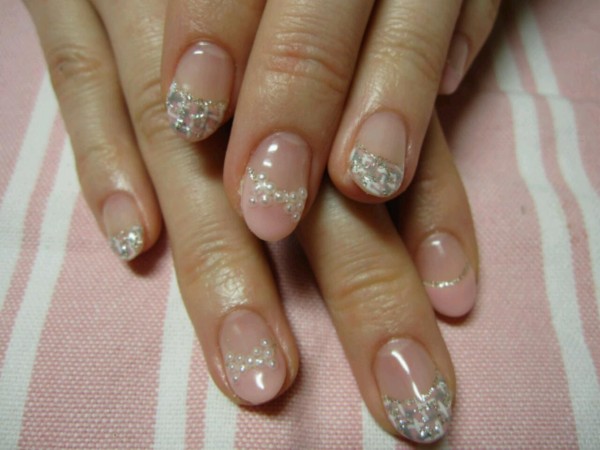 ツイードネイルピンク系 1月キャンペーン 横浜 鶴見kogupola Nail