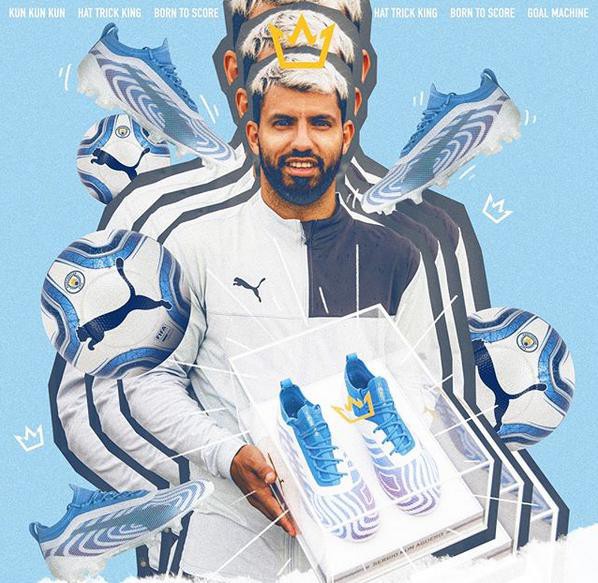 アグエロのPL通算12回目のハットトリック達成記念スパイクが公開