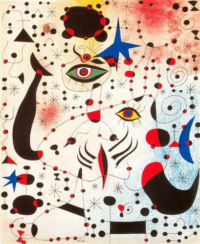 ジョアン・ミロ　抽象画 ジョアン・ミロ ノーサイン・17 抽象画 絵画 インテリア