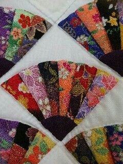 パッチワークキルト タペストリー〈扇〉 初心者向け】お正月のキルト