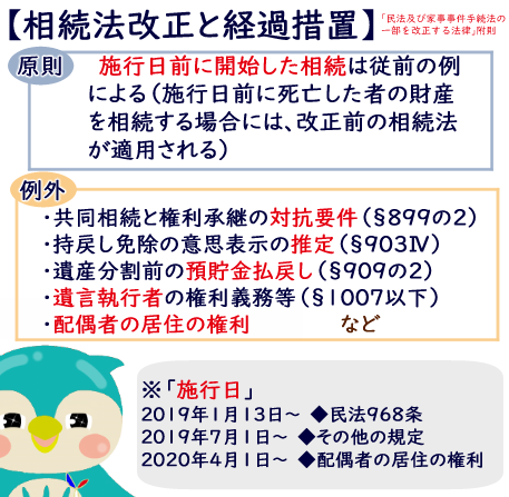 相続法改正と経過措置 適用される法律は新旧どっち 弁護士 雨のち晴れブログ