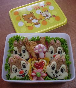 チップ デール サンドイッチ弁当 キャラ弁 のほほん育児日記 こうたんとわたしの日々の日記です