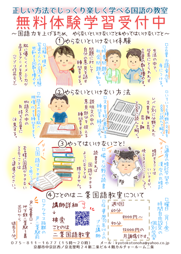 京都で国語が苦手な小中学生の皆さんへ 京都で国語を学ぶなら Jr二条駅前 ことのは国語教室