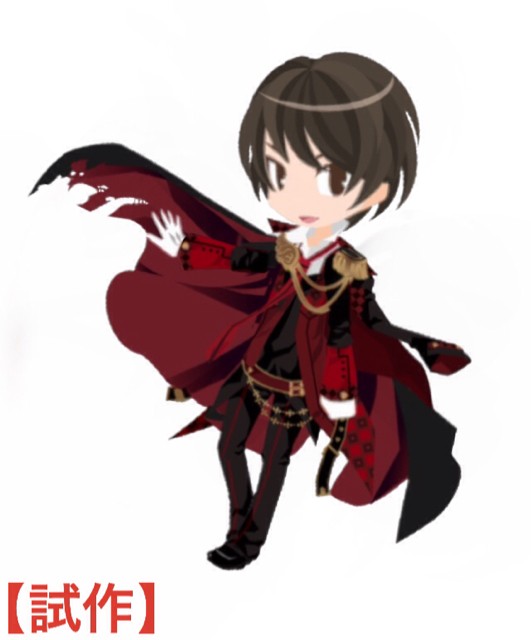 大きく翻すマントに合わせる衣装の試作 デコラージュをバックアップ