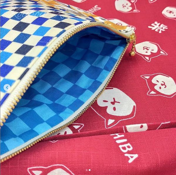 柴犬20cmファスナーポーチで生地使い切り : 「つくろう。」～工房あ