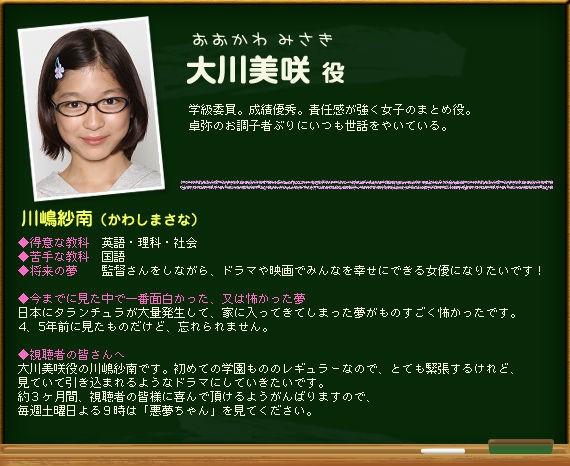 悪夢ちゃん 子役 川嶋紗南ちゃん１２才 豊田留妃ちゃん１０才 渋谷龍生くん１１才 子役タレント応援ブログ