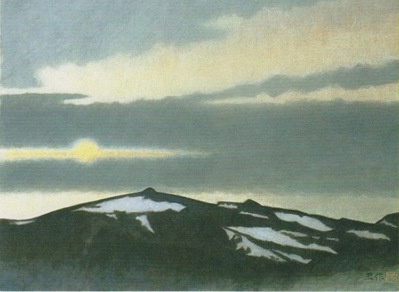 風景画 櫻島 森本健二 美術館に満開の桜 二本松さくら展9日開幕」／「見事な枝ぶり「万燈桜