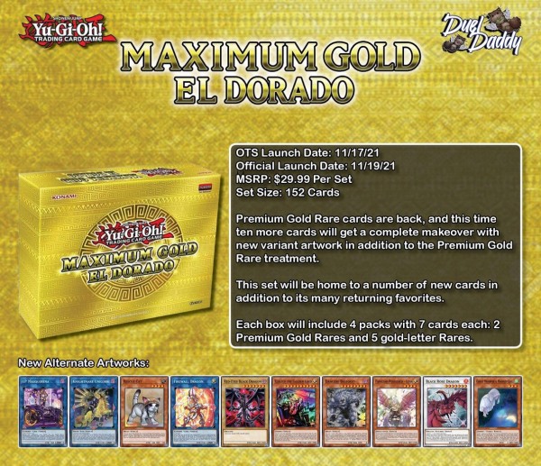 遊戯王TCGフラゲ 海外「Maximum Gold：El Dorado」全収録カードリスト 