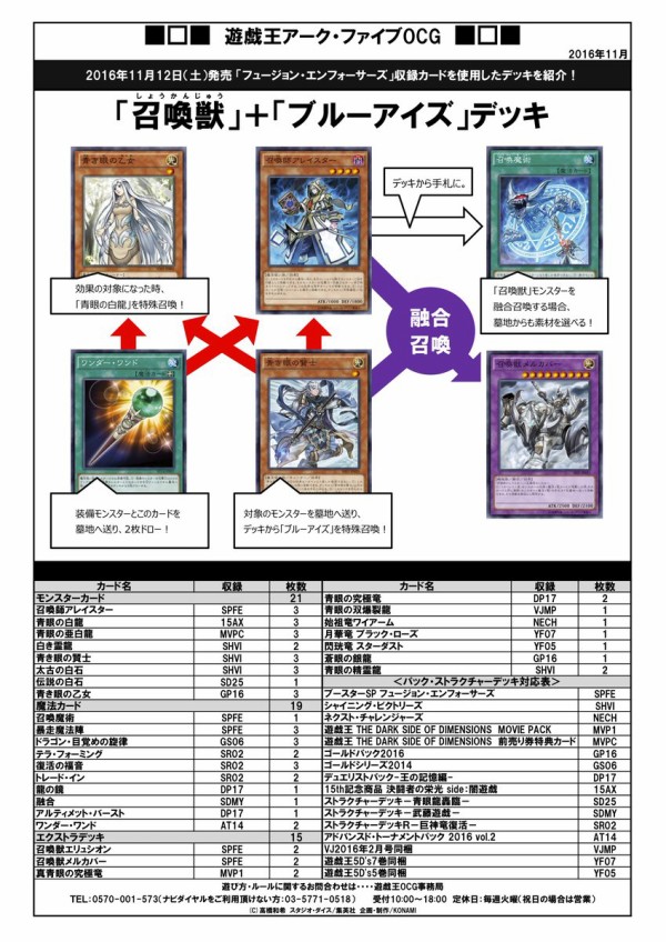 遊戯王 公式にて召喚獣 ブルーアイズのデッキレシピを紹介 遊戯とヴァンガード