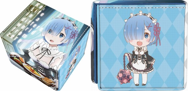 ミッドナイトブルー　レム　エミリア　デッキケース 合皮製デッキケースW Re:ゼロから始める異世界生活「エミリア