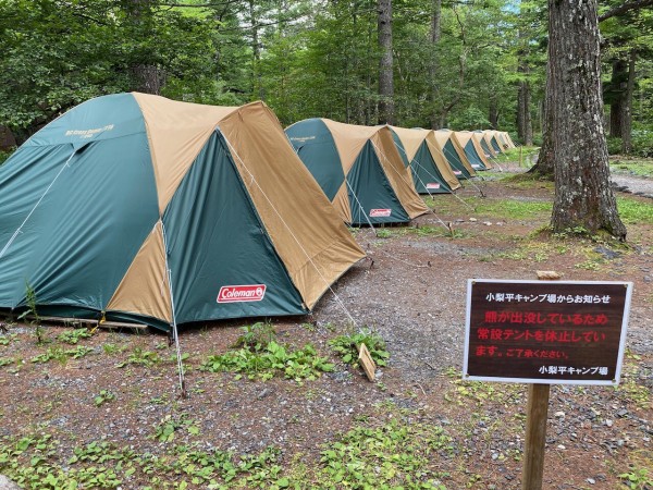 夏の上高地キャンプ その３ 森のリゾート小梨 Kuma Days