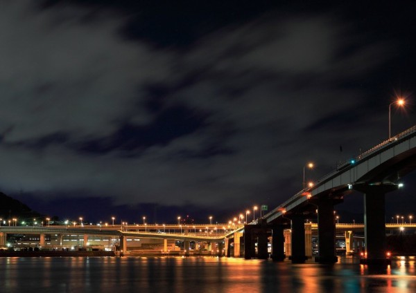 夜景 海田大橋 広島大橋 呉鳥人 くれとりびと