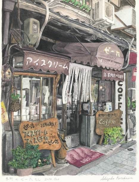 透明水彩画「晩秋の御堂筋」&アートエッセイ「初心者の頃振り返り