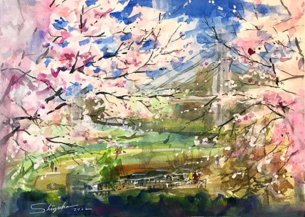 癒しの水彩画1060 田園 癒しの水彩画1060 田園