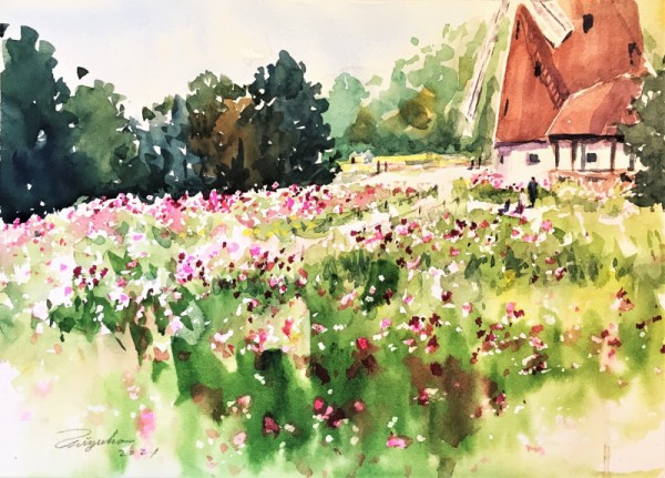 自作水彩画 Eng sub] Otaru Canal | Japanese Landscape | Watercolor