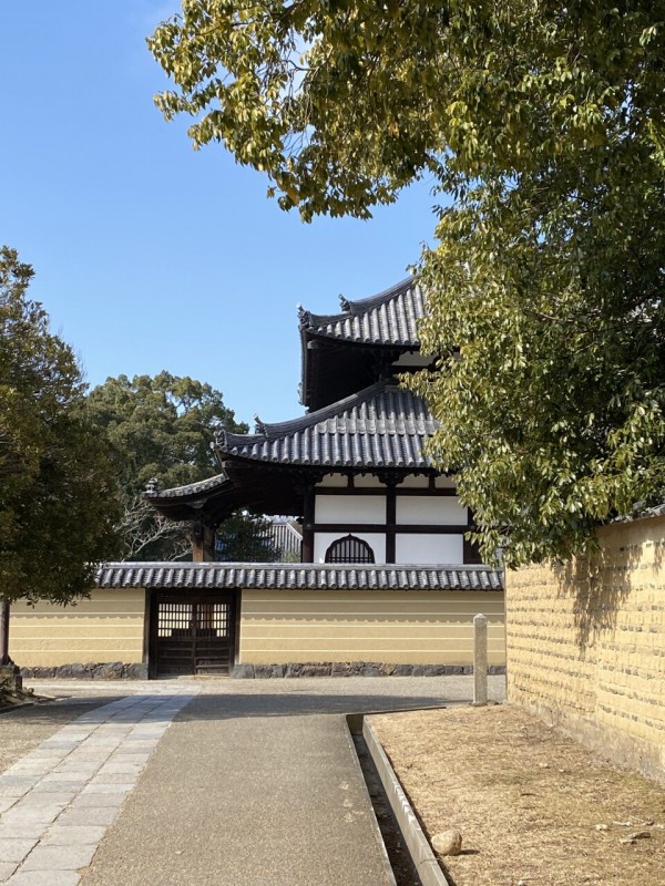 油絵二月堂裏参道の春 油絵二月堂裏参道