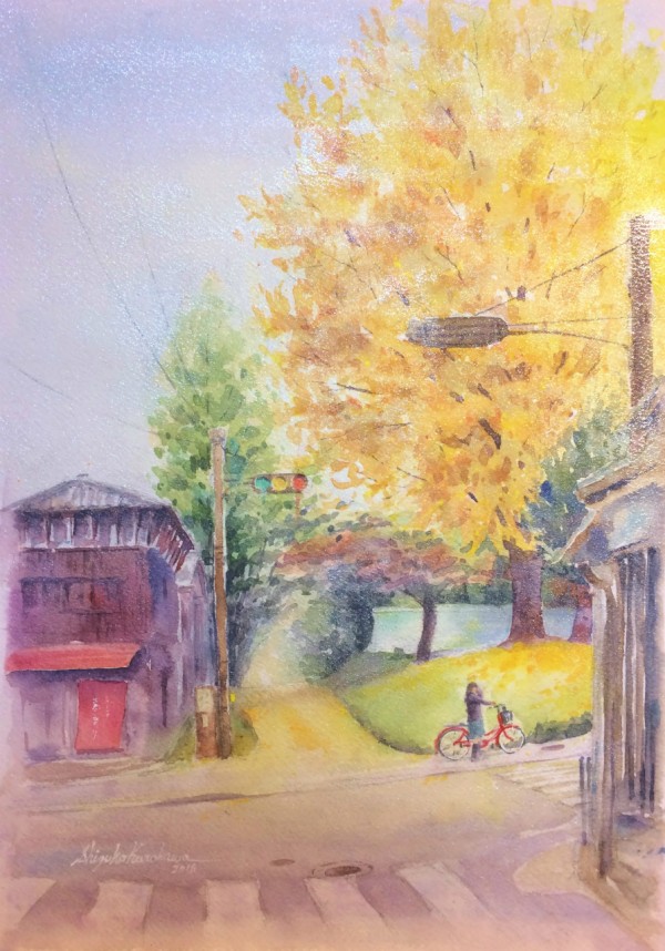 透明水彩画「帰り道 奈良北町」＆展覧会へ向けて走り出しています