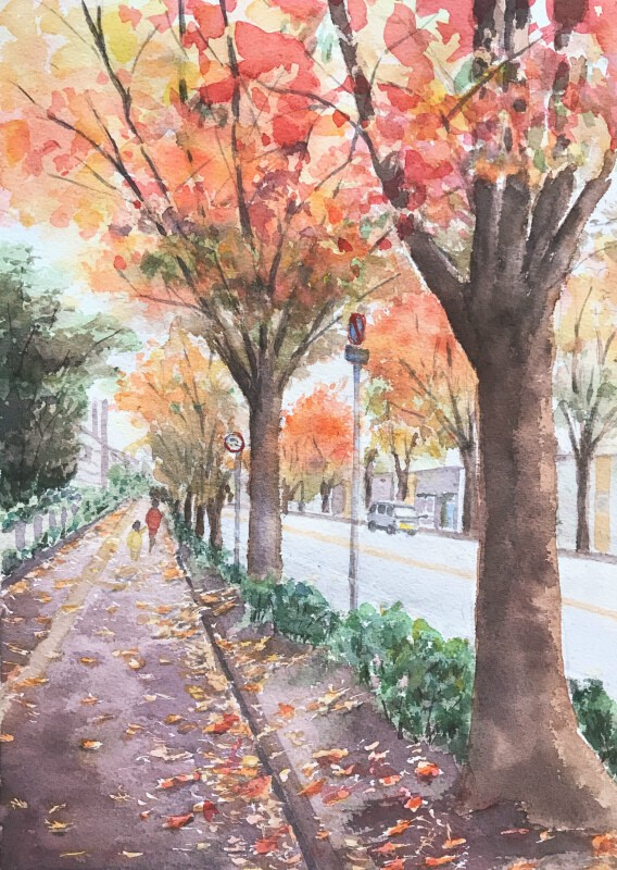 心象風景にしたいとき、現実的な風景にしたいとき・・・ : 水彩