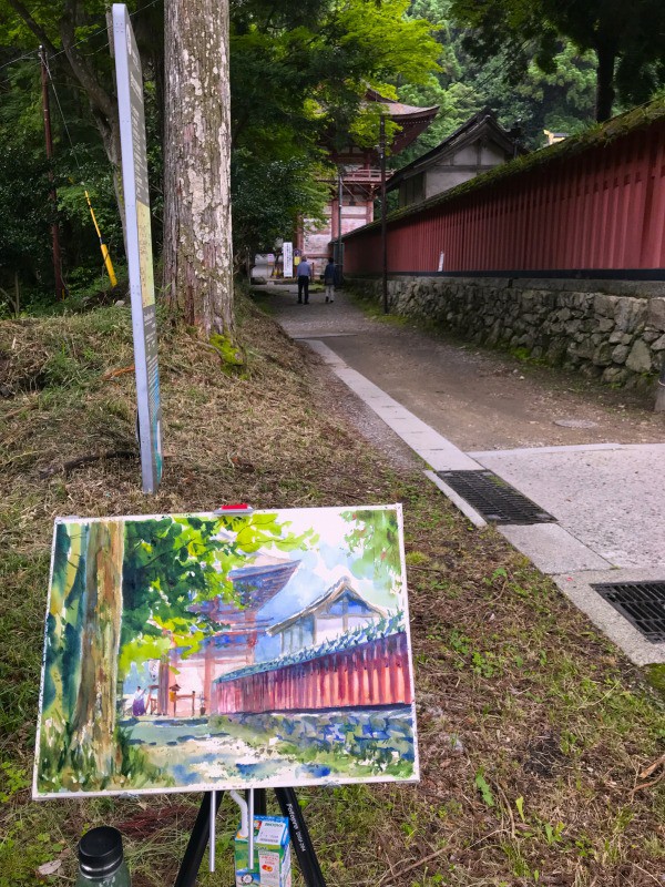 水彩画　神に向かう 6月の新宿御苑 : 赤坂孝史の水彩画 AKASAKA TAKASHI watercolor