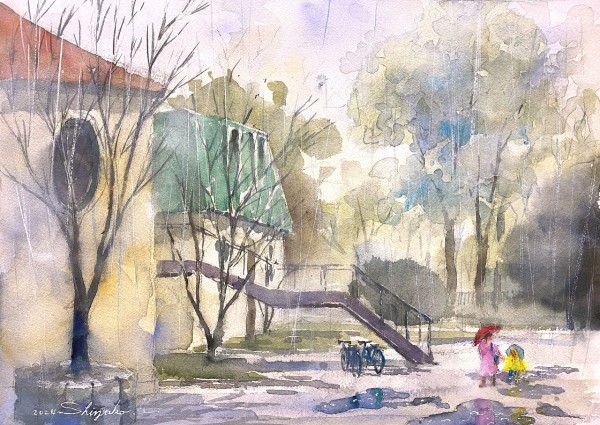 初心者の頃以来13年ぶりに服部緑地へ！しかも雨スケッチ🎨 : 水彩的