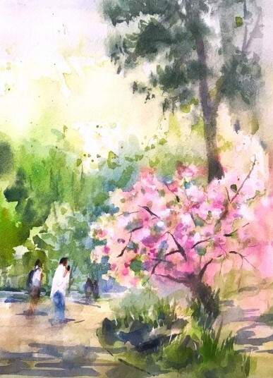 水彩画 出会い 風景画 スケッチ新緑原画癒し 水彩画 出会い 風景画 スケッチ新緑原画癒し image.jpg