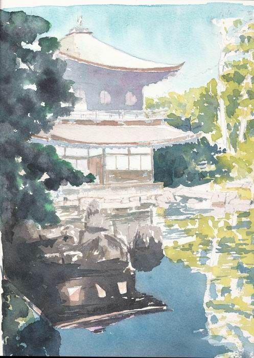 水彩画作品「銀閣寺」を描きました♪ ＆ 引き出し整理で30年前